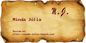 Minda Júlia névjegykártya